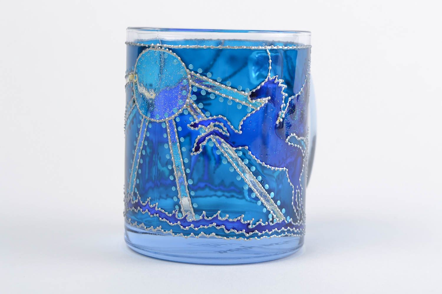 Tazza in vetro decorata a mano tazza decorativa dipinta decorazione d'interni foto 5