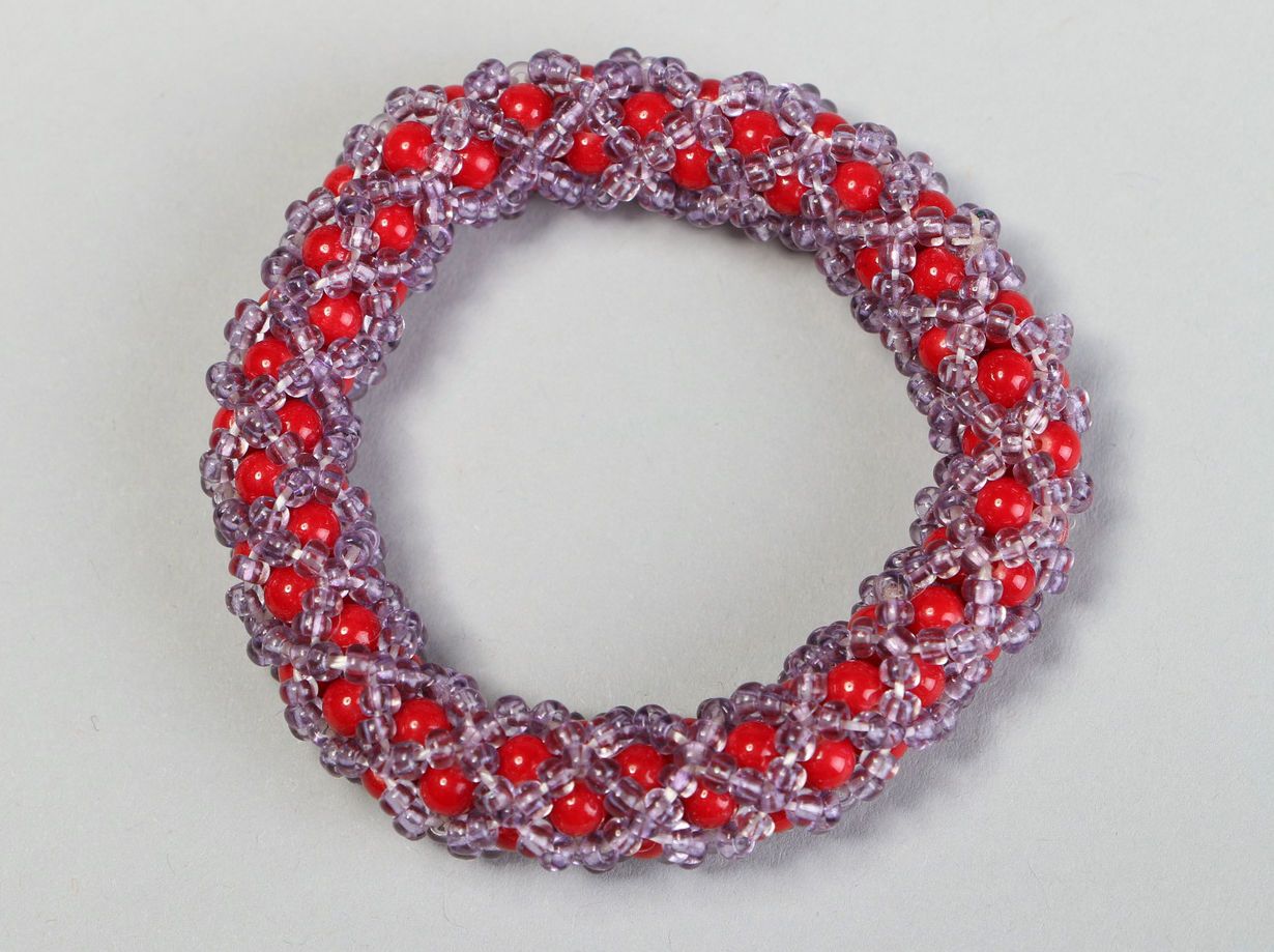 Beaded bracelet with coral photo 3