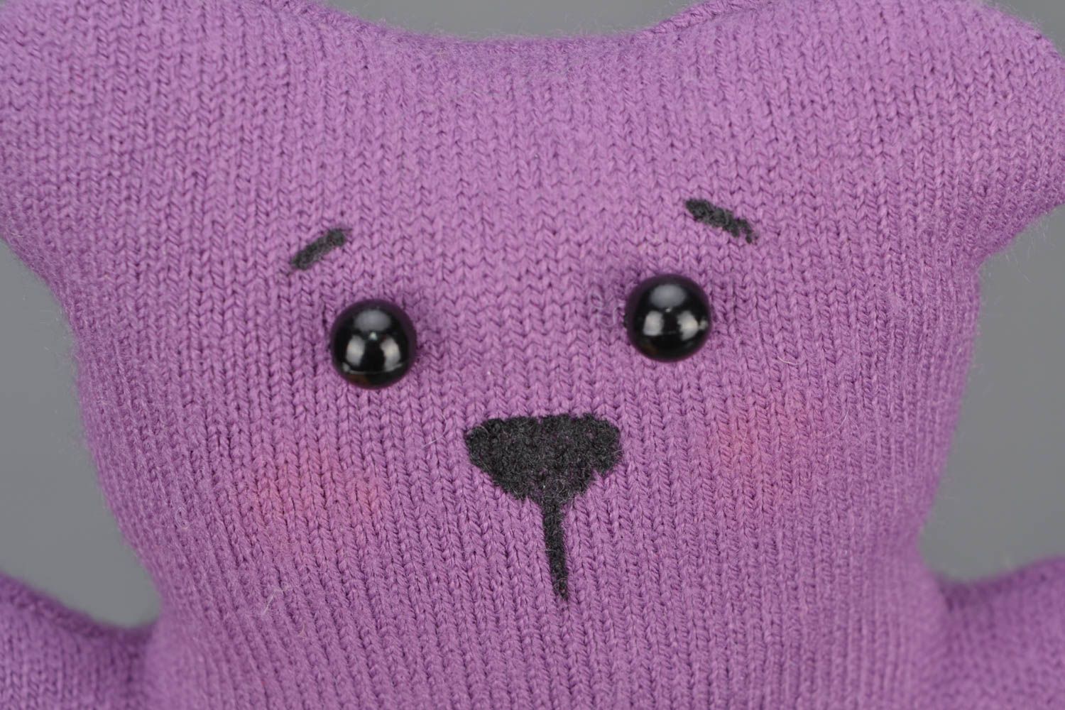 Handmade violet toy bear photo 3