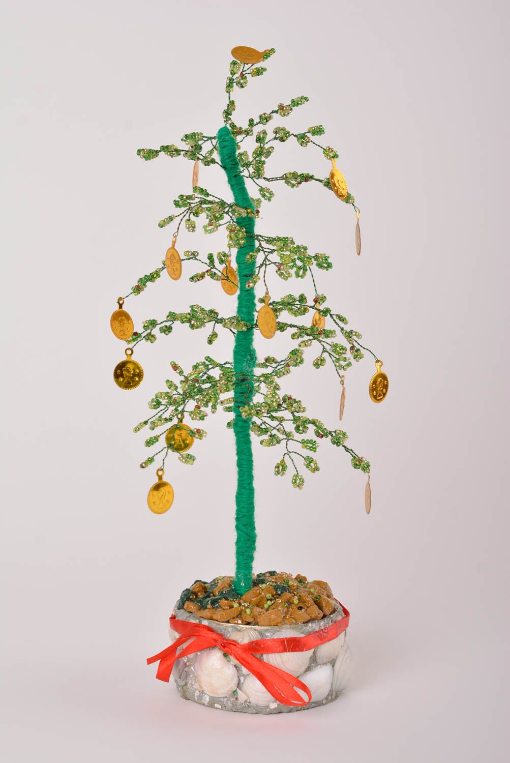 Árbol de abalorios hecho a mano decoración de escritorio regalo creativo  foto 1