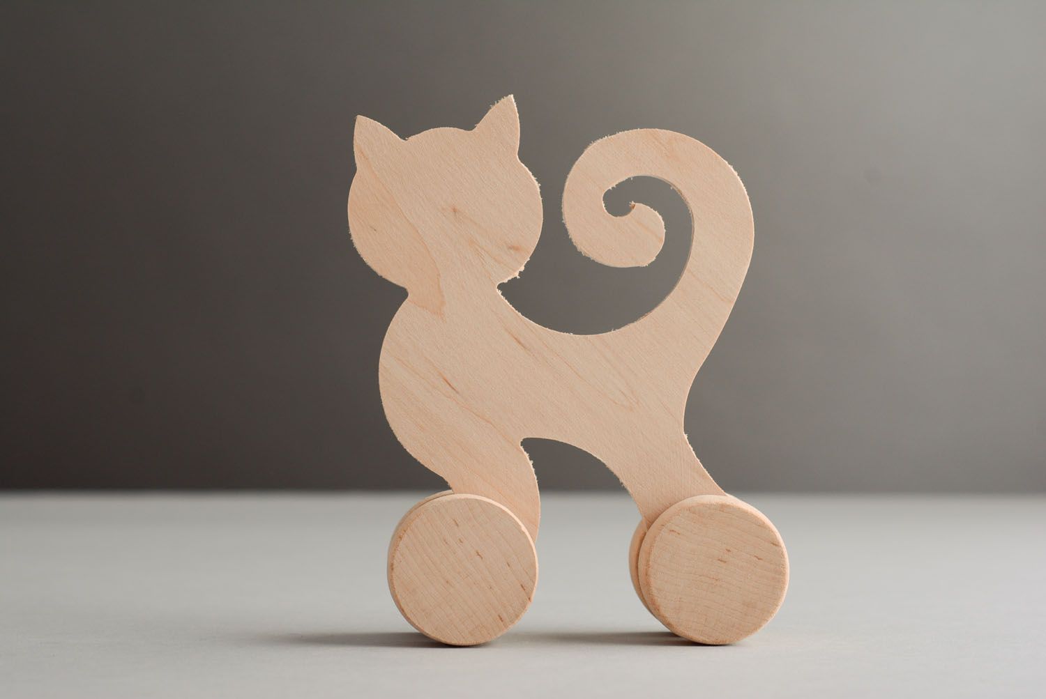 Jouet chat en bois à décorer fait main photo 1