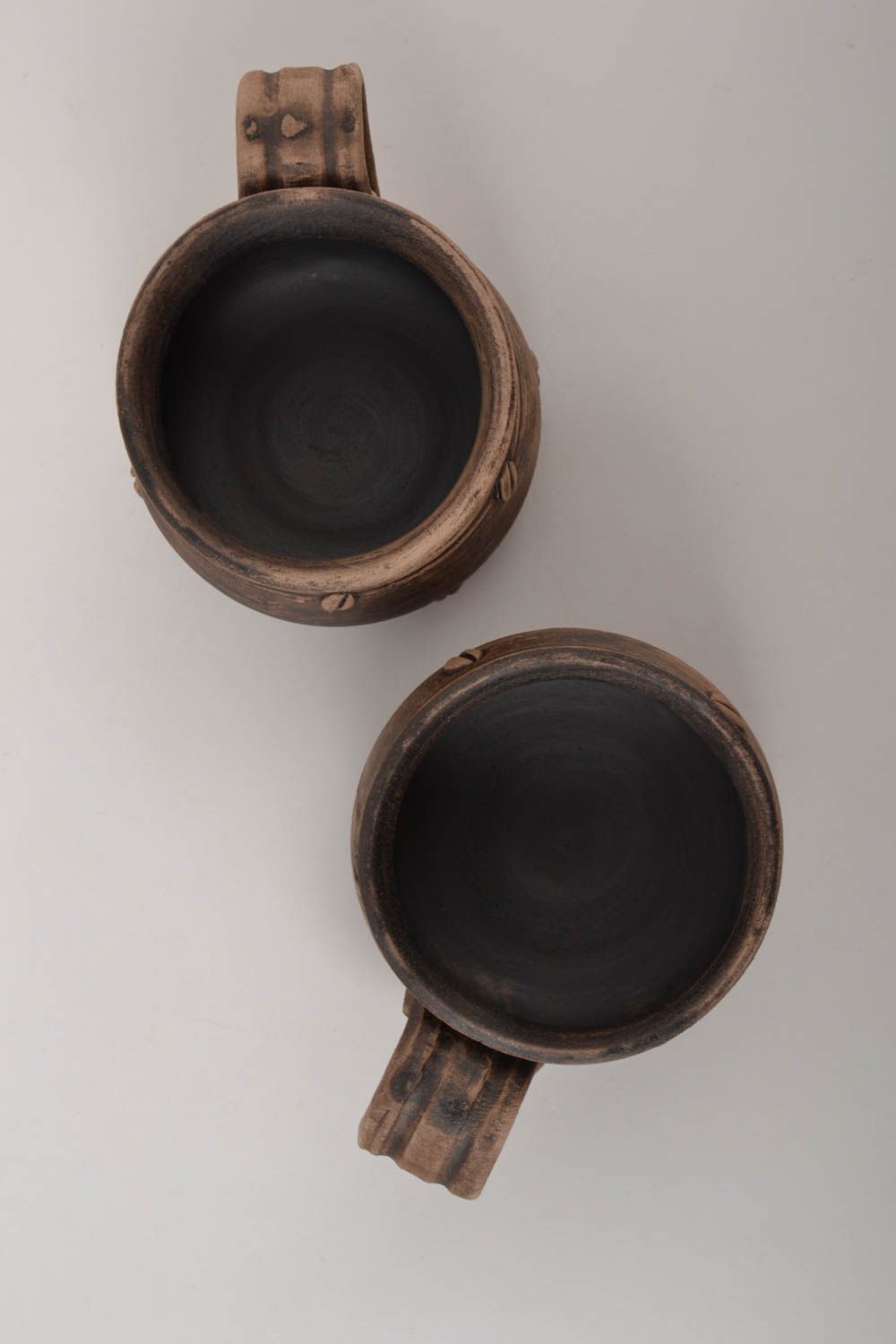 Design Kaffeetassen Set Keramik Becher Geschirr aus Ton 2 Stück 100 ml jedes foto 2