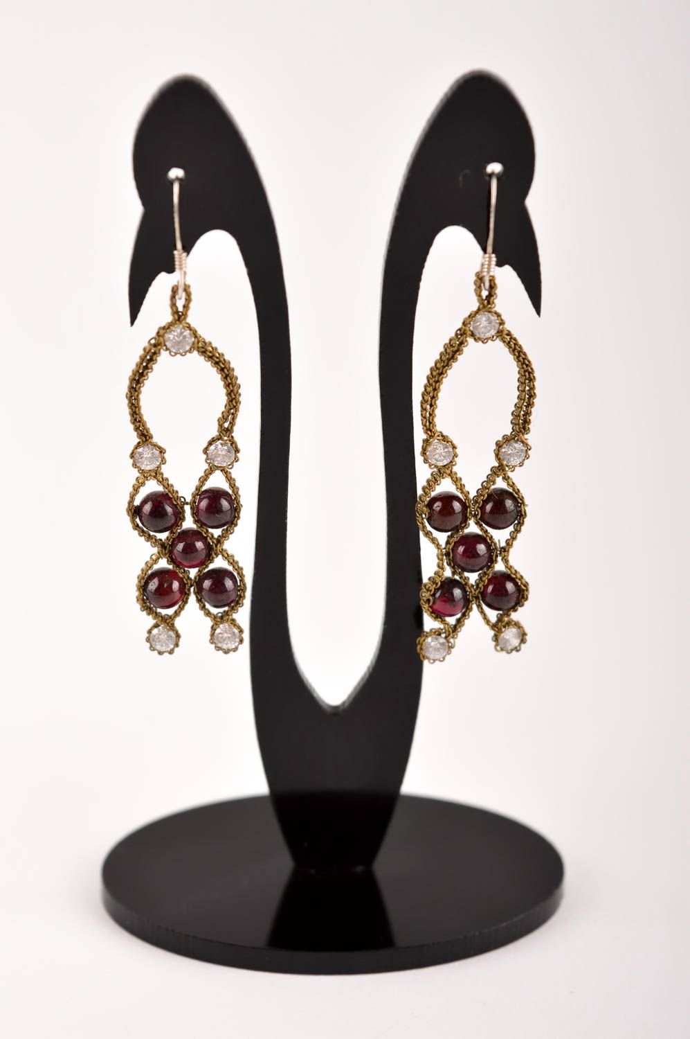Beautiful handmade metal earrings gemstone earrings artisan jewelry designs photo 5