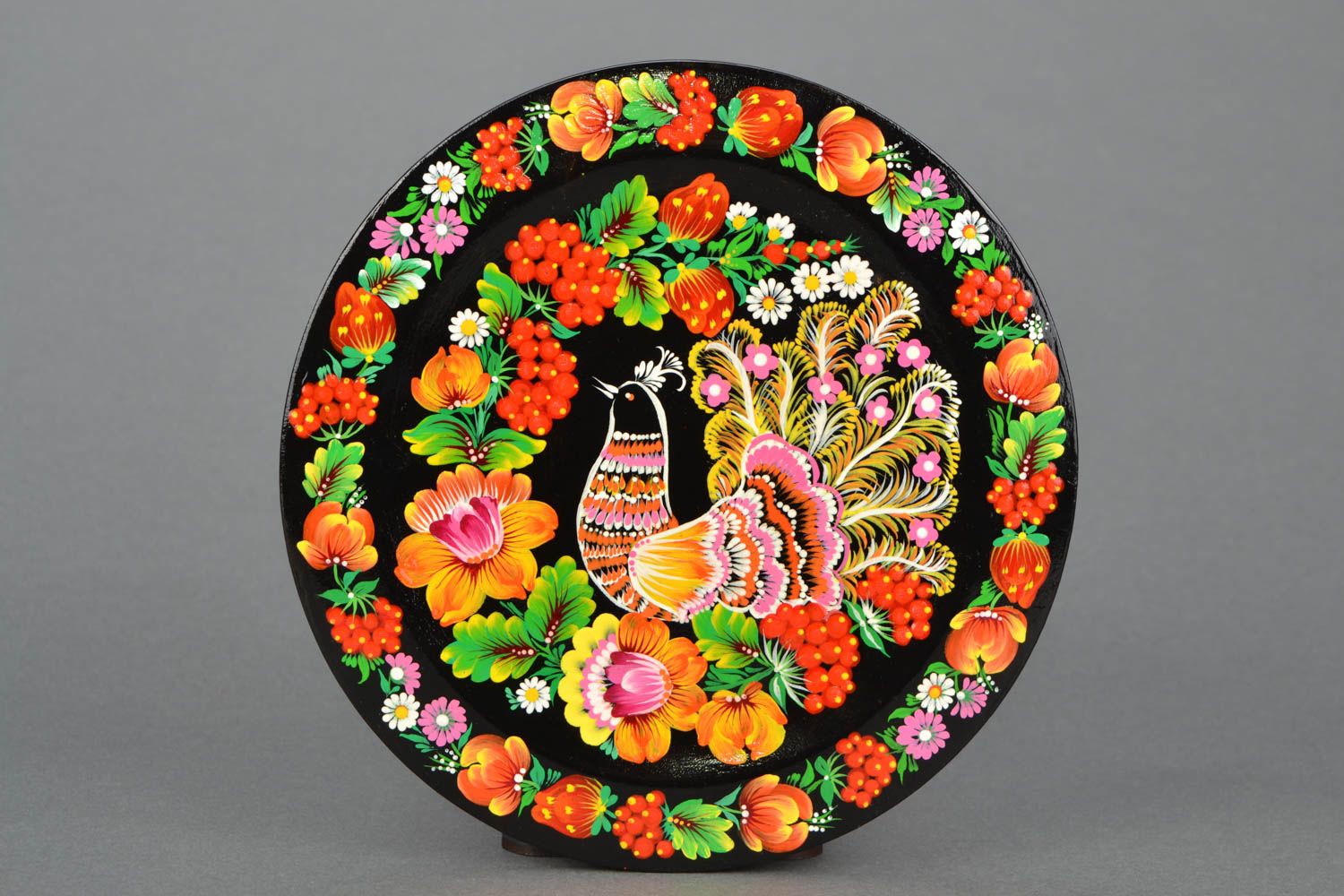 Decorative plate for shelf Petrikov painting photo 1