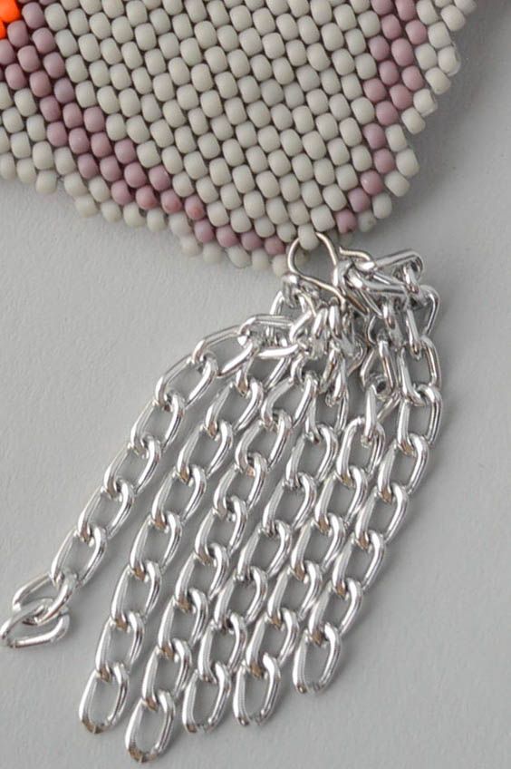 Ciondolo in perline fatto a mano pendente originale accessorio da donna foto 5