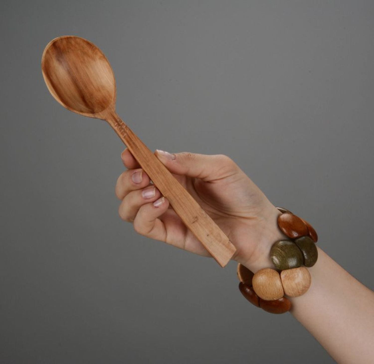 Cucchiaio di legno fatto a mano attrezzi da cucina stoviglie di legno 
 foto 2