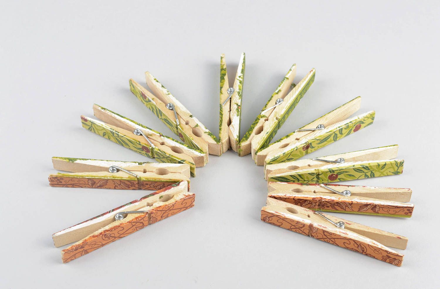 Pinces à linge Décoration maison fait main de bambou Accessoire menage 10 pièces photo 3