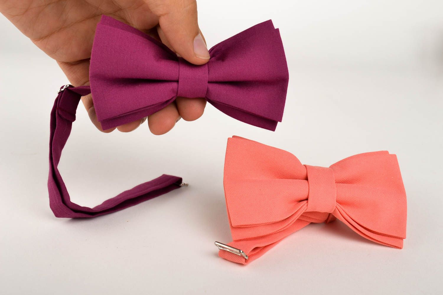 Handmade textile bow tie fabric bow tie accessories for friend present for men photo 5