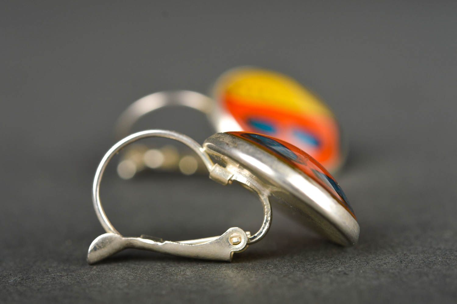 Kleine Ohrringe handgemachte Cabochon Ohrringe kreativer Designer Schmuck foto 3
