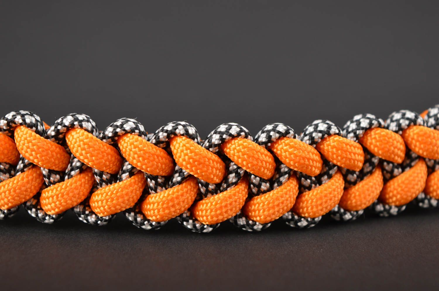 Handmade wrist paracord bracelet stylish orange bracelet camping accessory photo 3