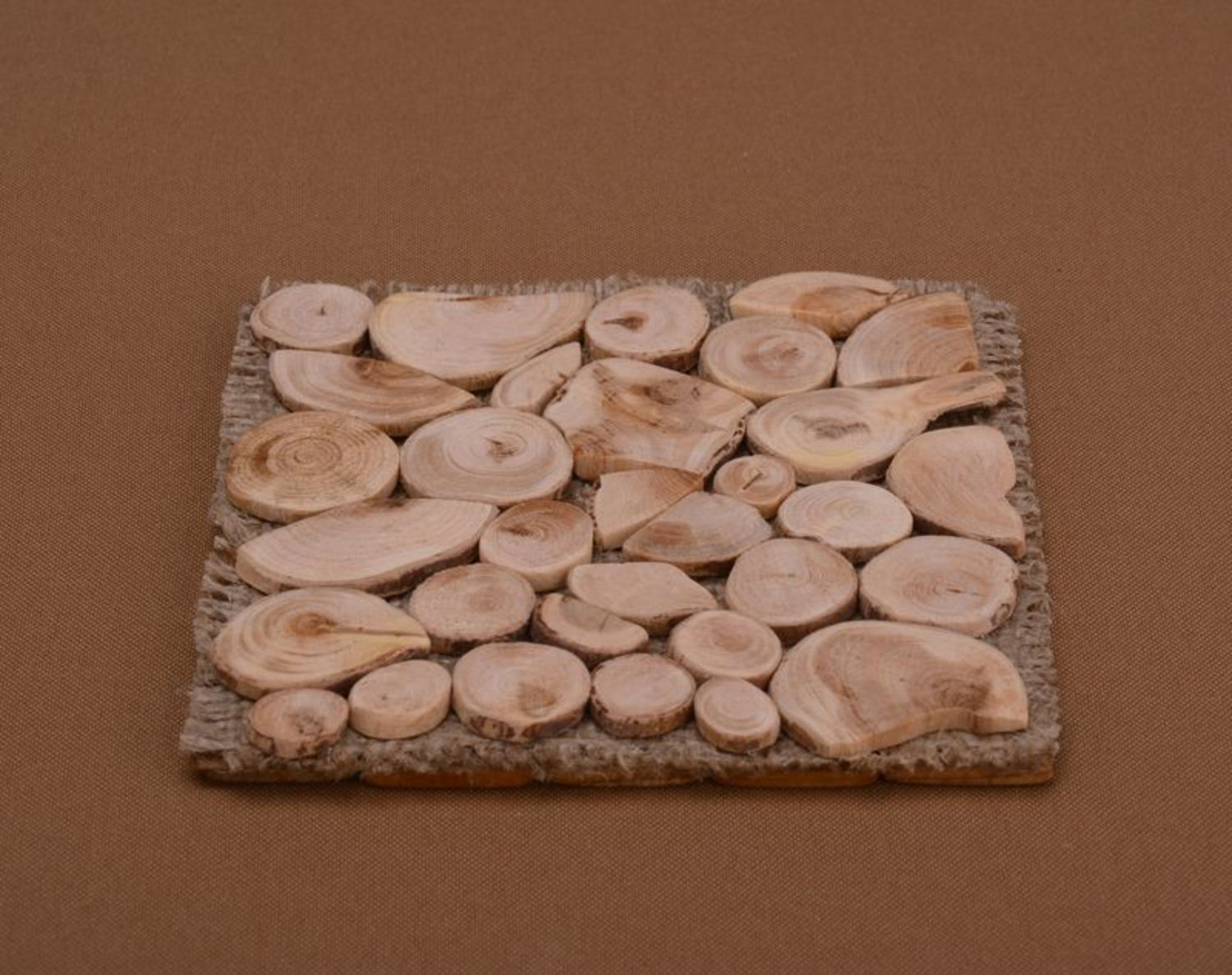Dessous-de-plat en bois carré fait main photo 3