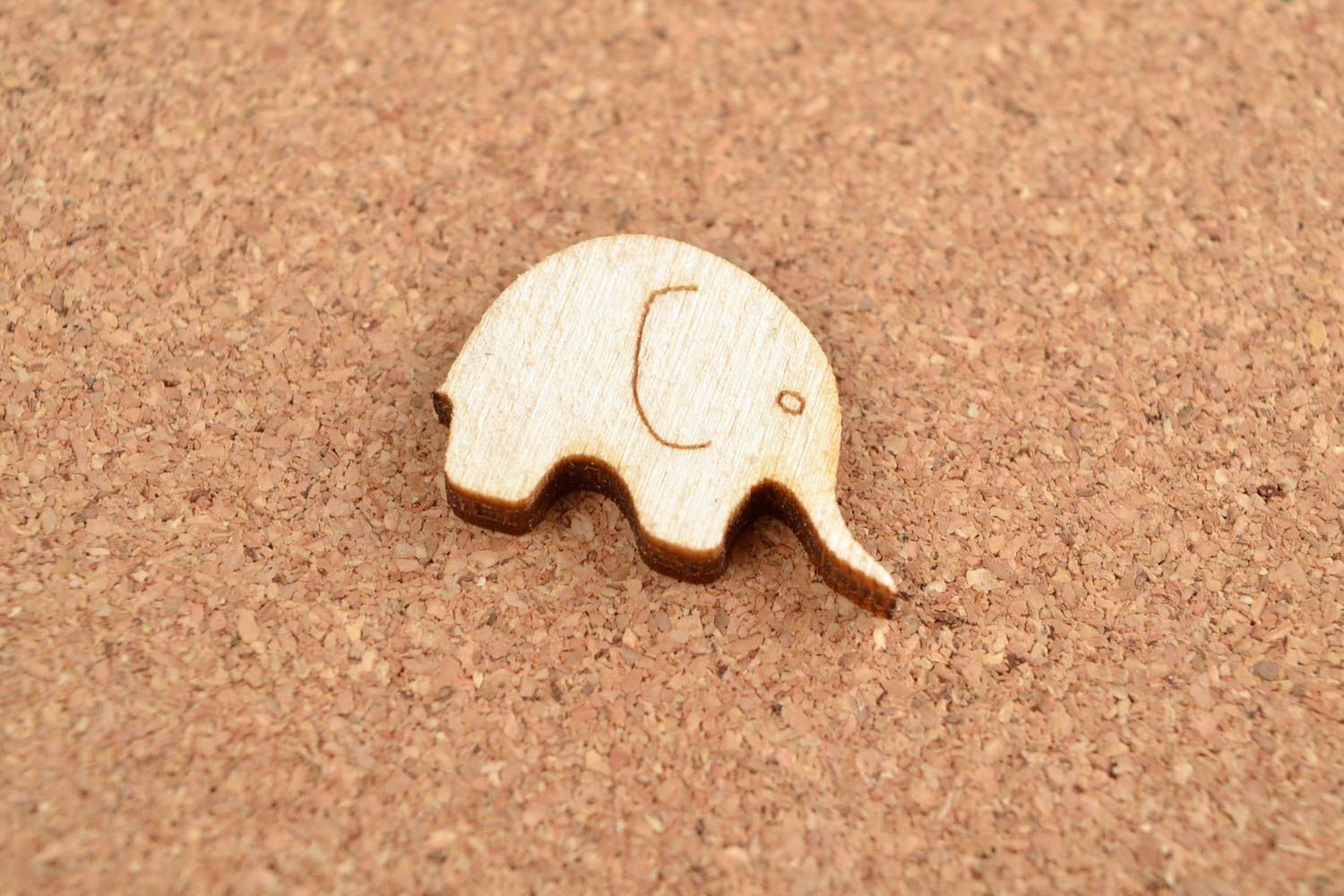 Handgemachte Miniatur Figur Elefant kleine Figur zum Bemalen Holz Rohling foto 1