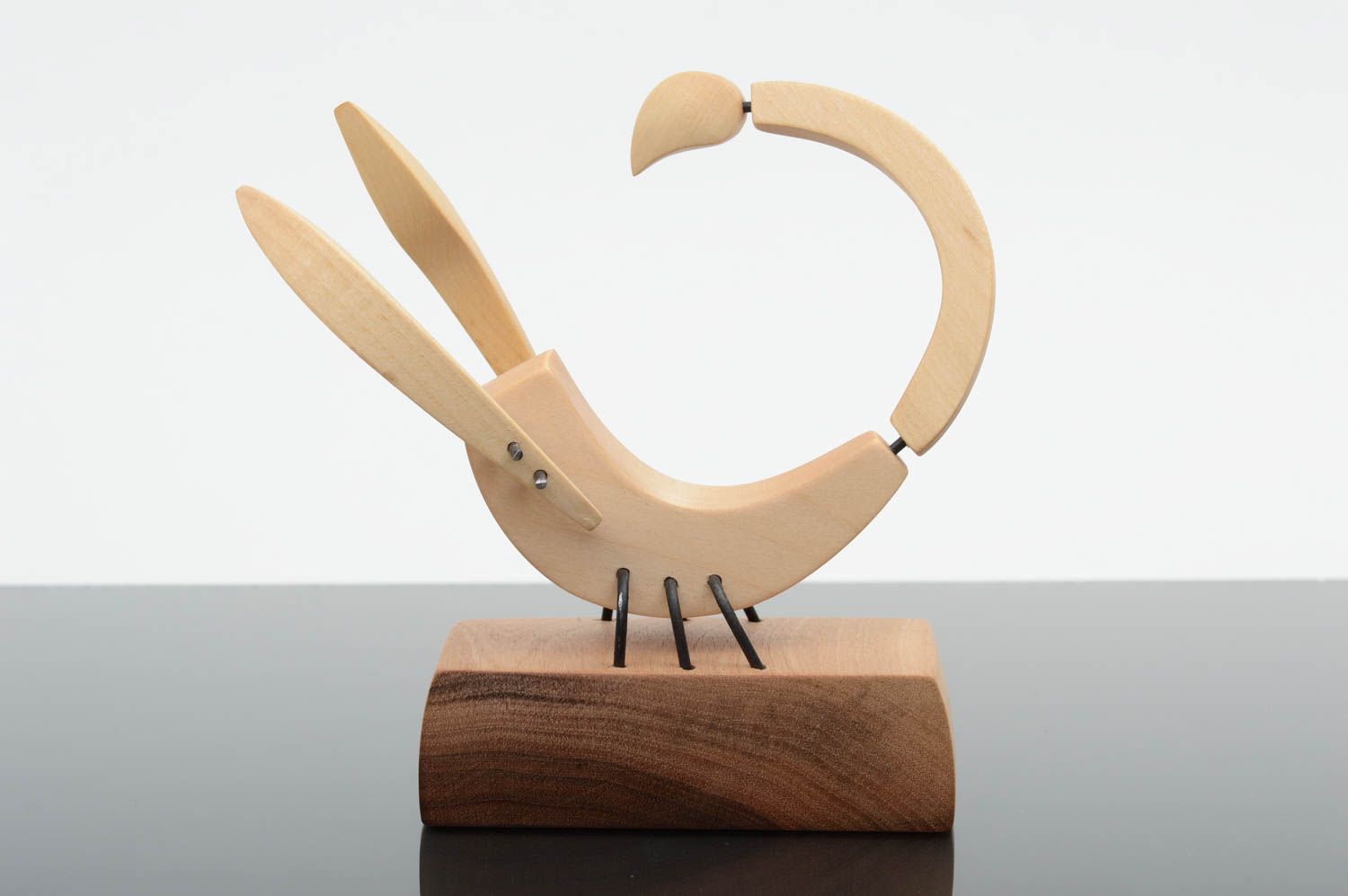 Handmade Skorpion Figur Holz Dekoration Designer Geschenk Tischdeko Idee weiß foto 1
