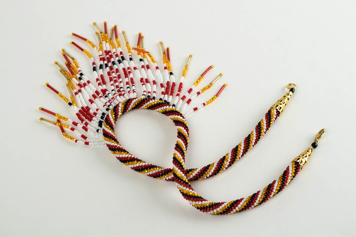 Колье из бисера украшение ручной работы разноцветное ожерелье из бисера фото 4