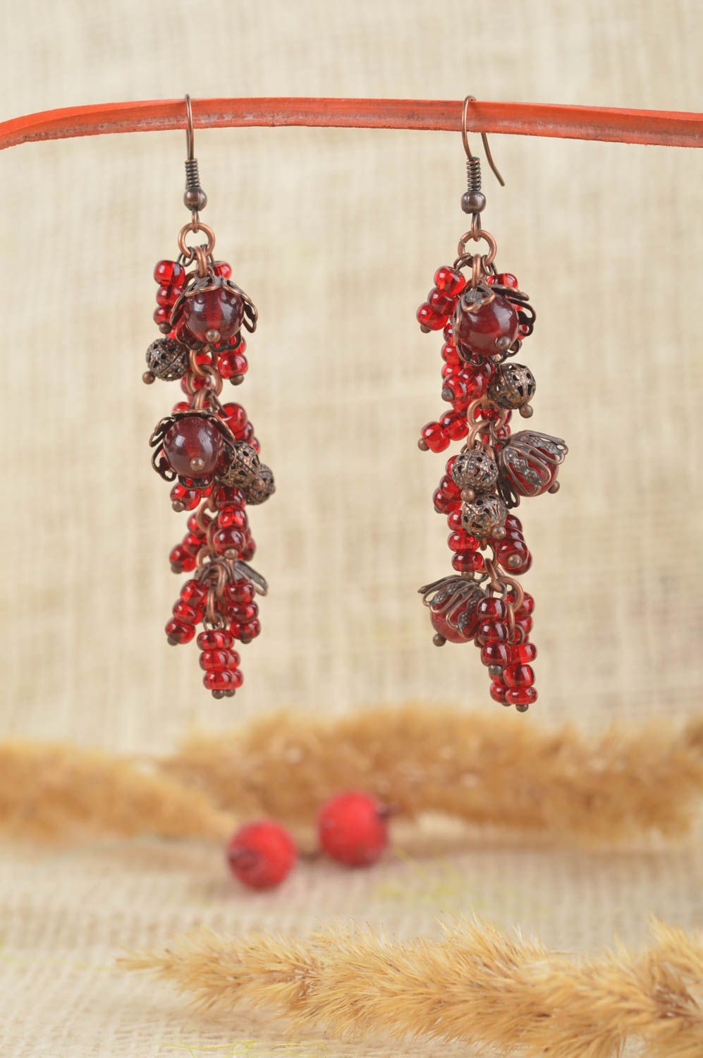 Stylish handmade beaded earrings woven earrings beautiful jewellery photo 1