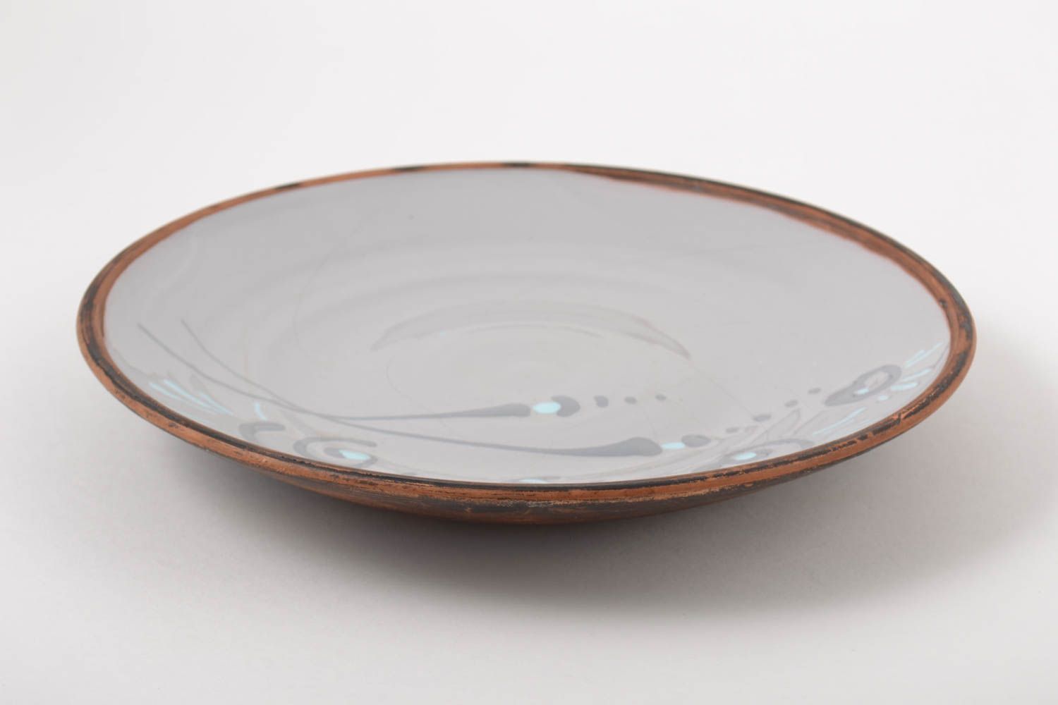 Керамическая тарелка расписная керамика ручной работы столовая посуда тарелка фото 4