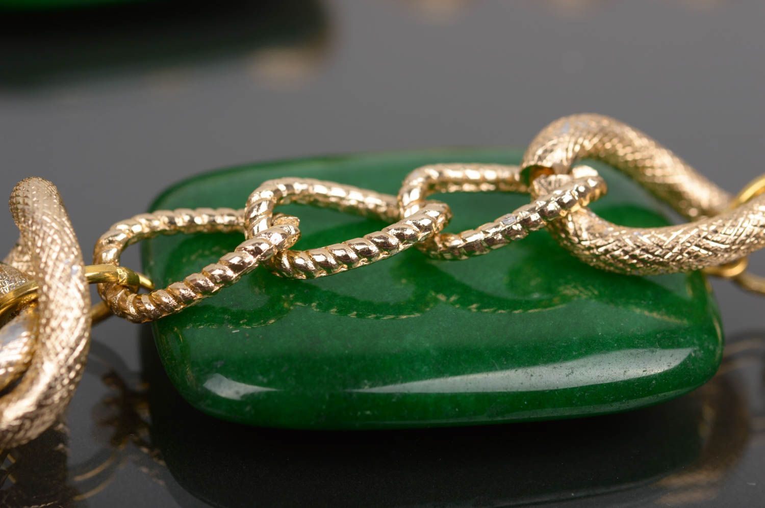 Handmade beautiful necklace jade necklace elegant accessory female present photo 4