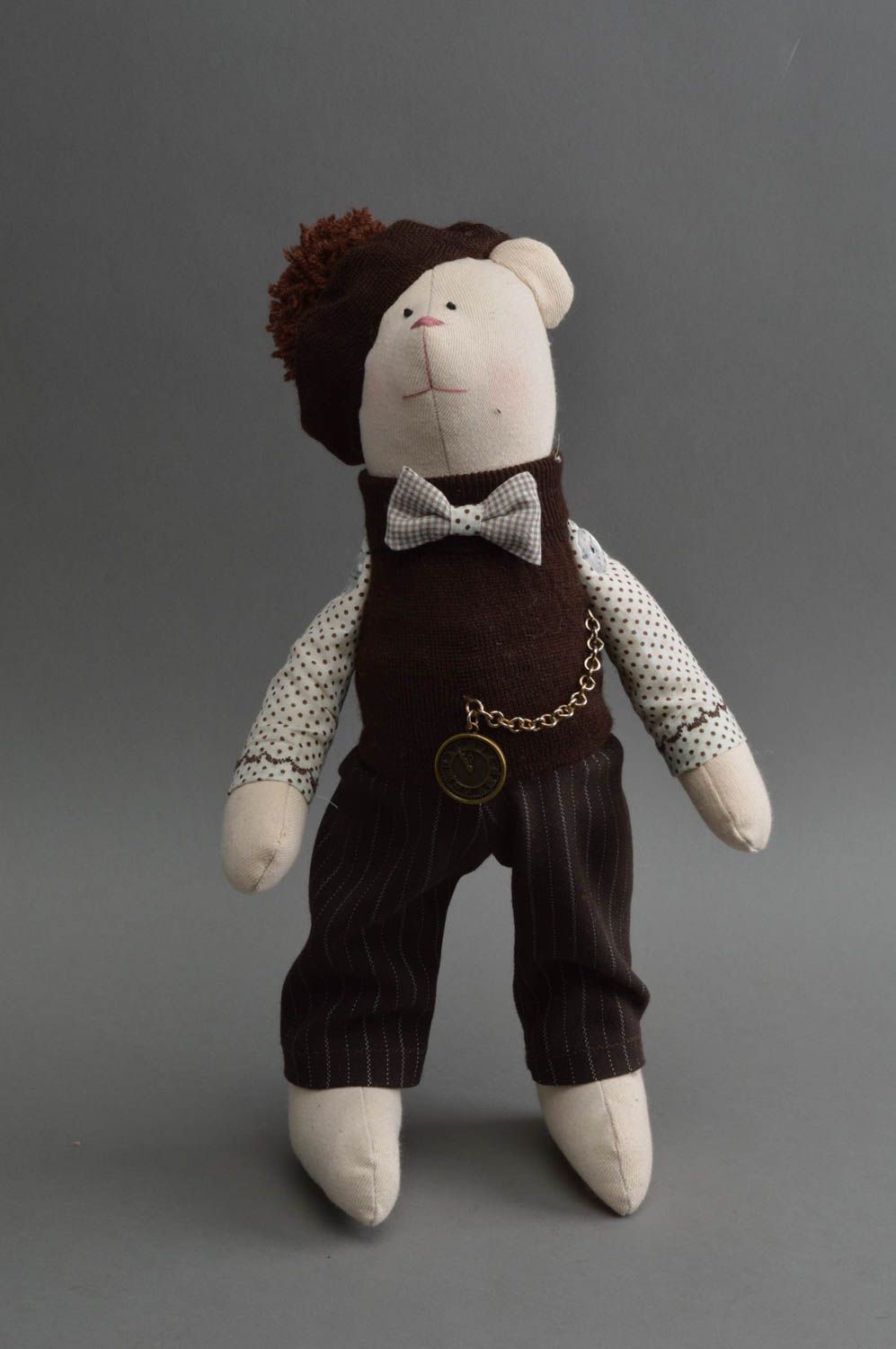 Peluche ours fait main Jouet pour enfant Cadeau original en tissus belle photo 2