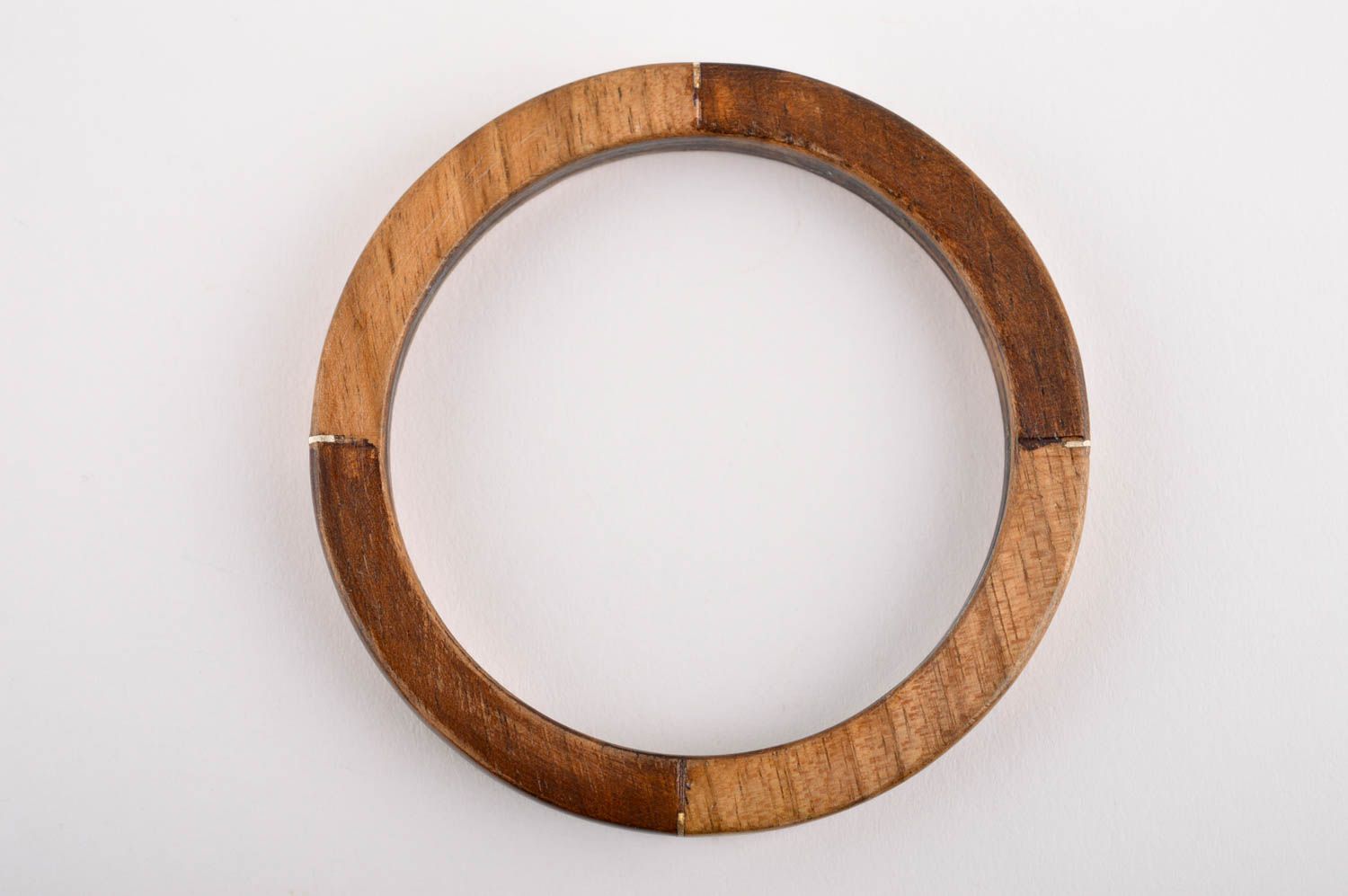 Pulsera de madera artesanal regalo original accesorio para mujer redondo foto 4