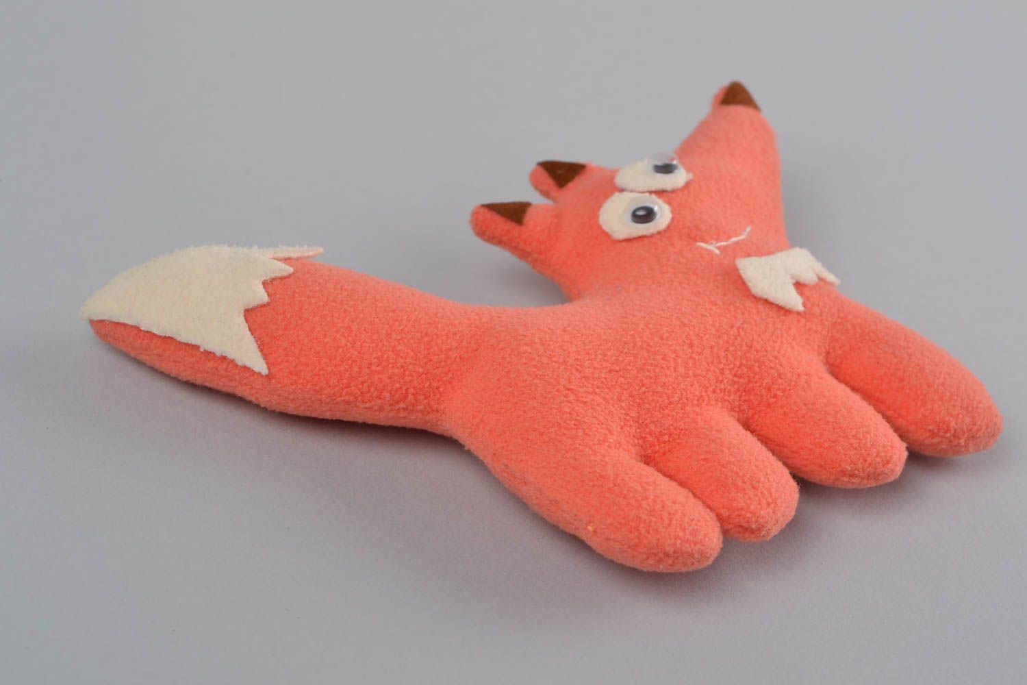 Мягкая игрушка ручной работы лиса рыжая красивая небольшого размера для ребенка фото 3