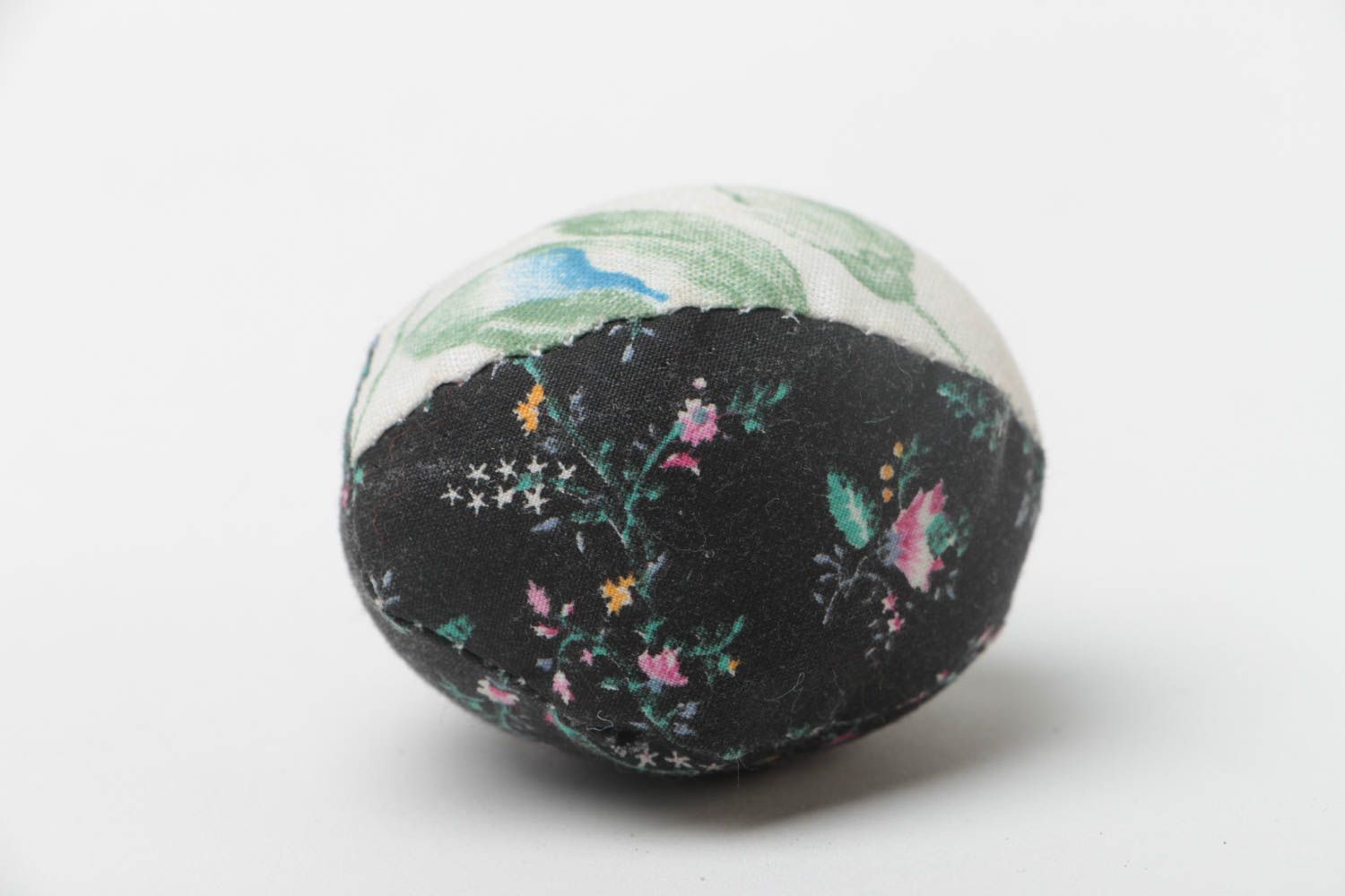 Handmade decorative fabric Easter egg soft toy sewn of chintz colorful designer photo 3