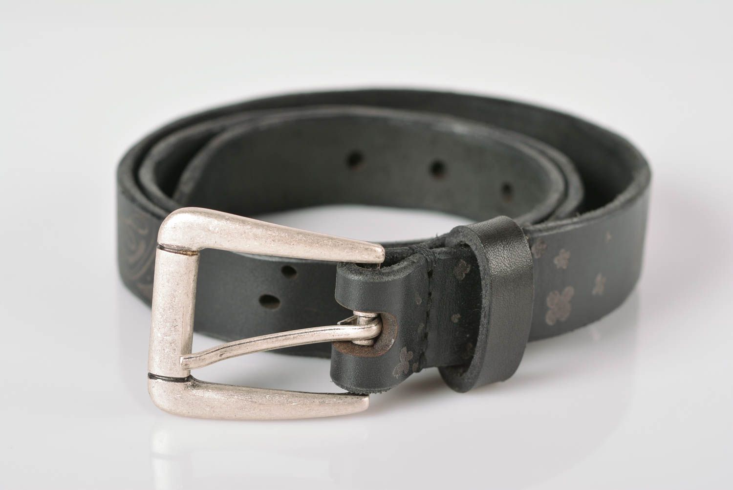 Cinturón de cuero hecho a mano ropa masculina estilosa bonita accesorio de moda foto 1