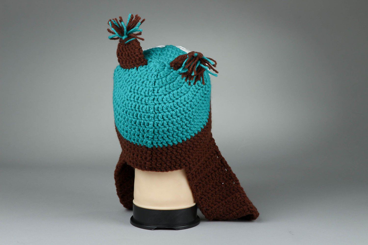 Bonnet tricoté fait main Chouette  photo 3