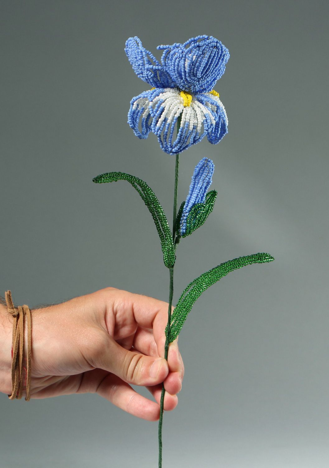 Blume aus Glasperlen, Iris foto 5