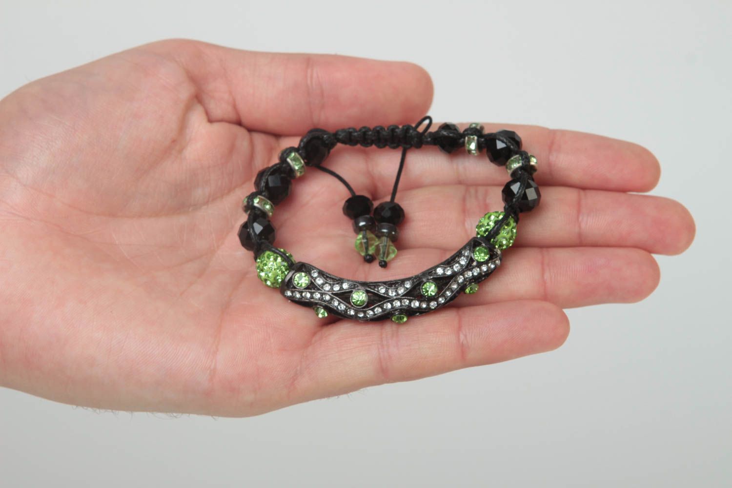 Unusual handmade womens bracelet cord bracelet with beads beaded bracelet photo 6