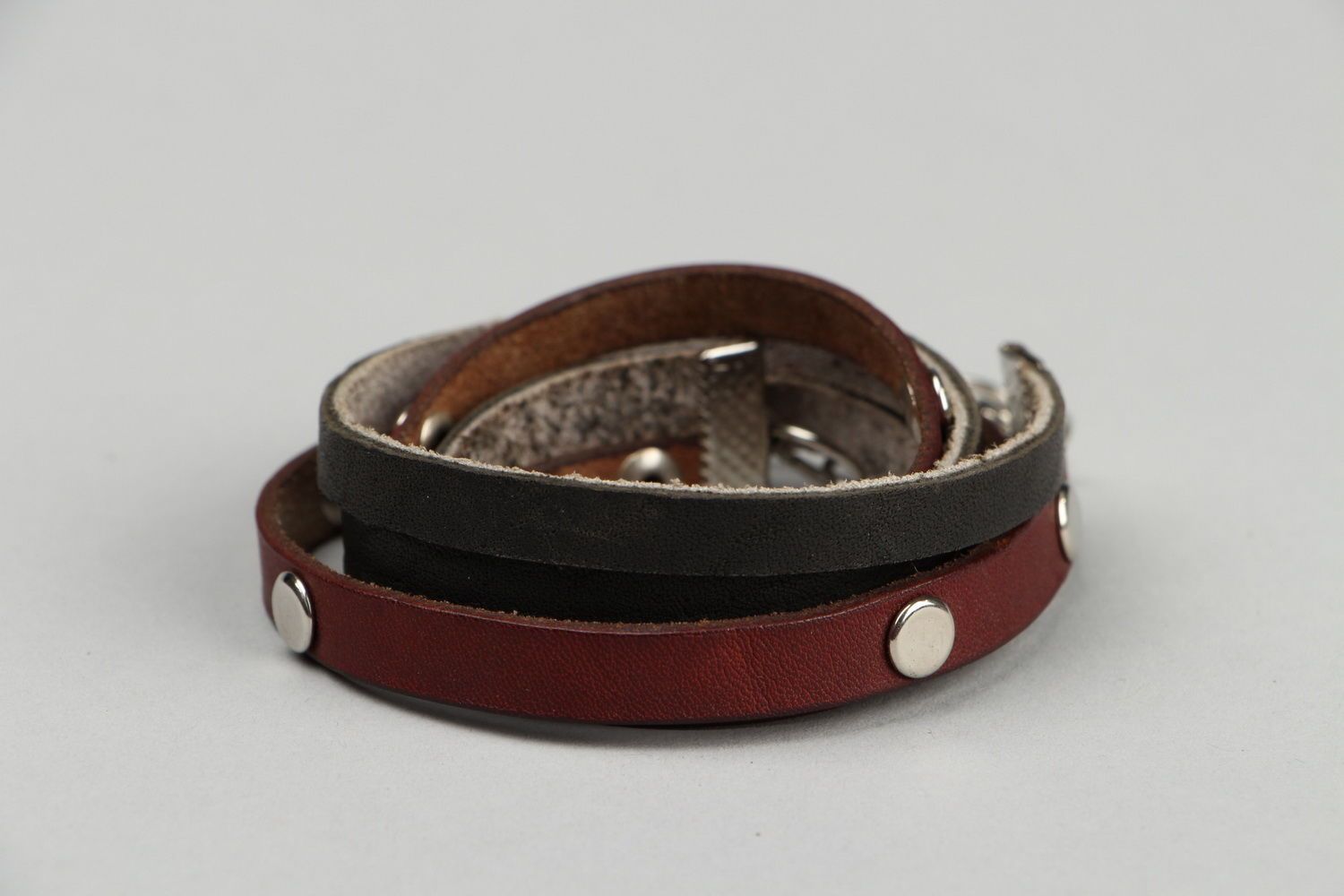 Brown leather bracelet  photo 2