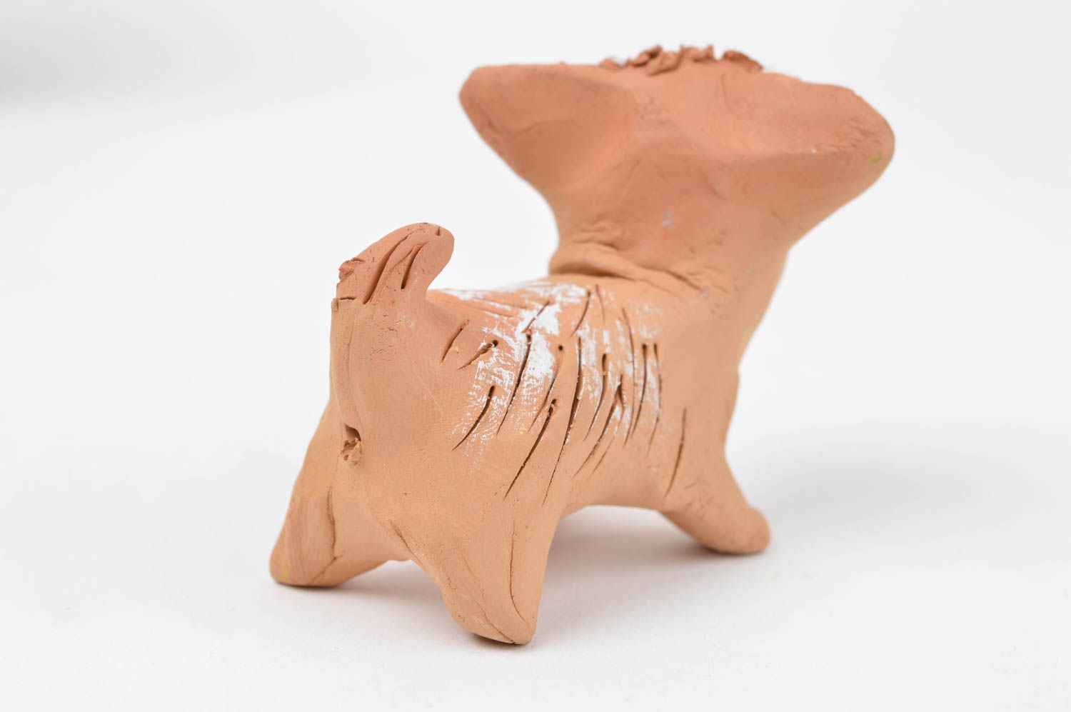 Статуэтка животного щенка ручной работы статуэтка для декора фигурка из глины фото 4