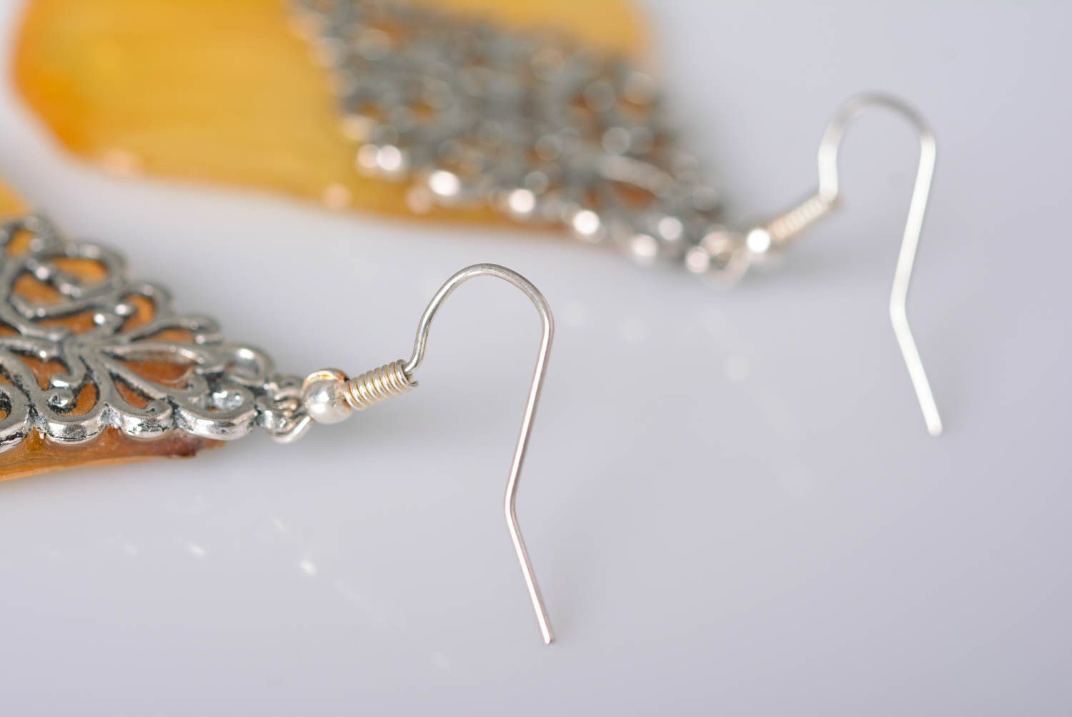 Handmade accessories metal earrings epoxy items tulip earrings gifts for girls  photo 4
