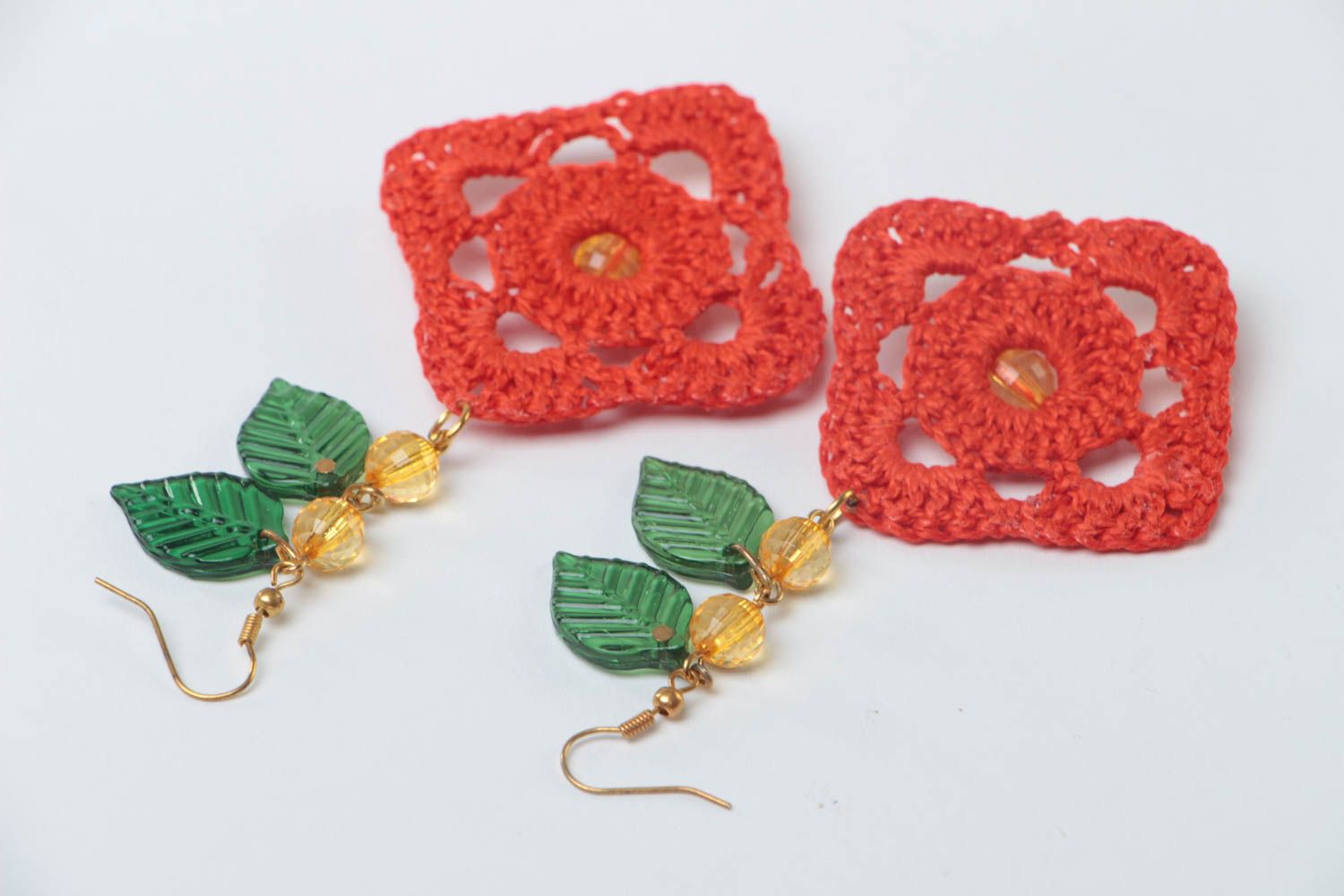 Schmuck Ohrringe handmade Juwelier Modeschmuck in Rot Geschenk für Frauen schön foto 4