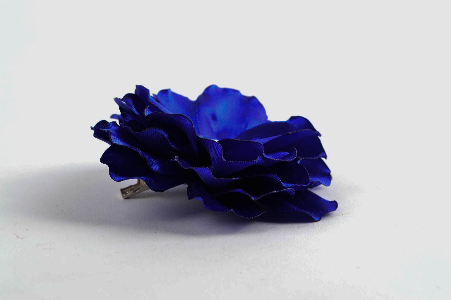 Handmade blue cute hair clip unusual stylish accessory elegant hair clip photo 3