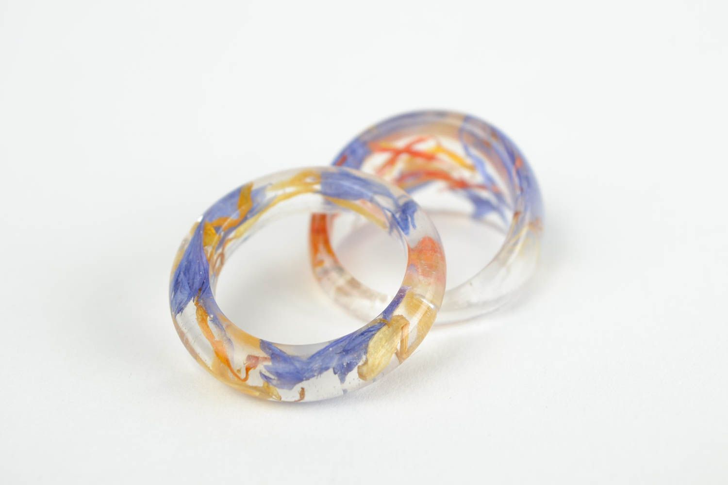 Кольца ручной работы модные кольца большие комплект кольца из эпоксидной смолы фото 5
