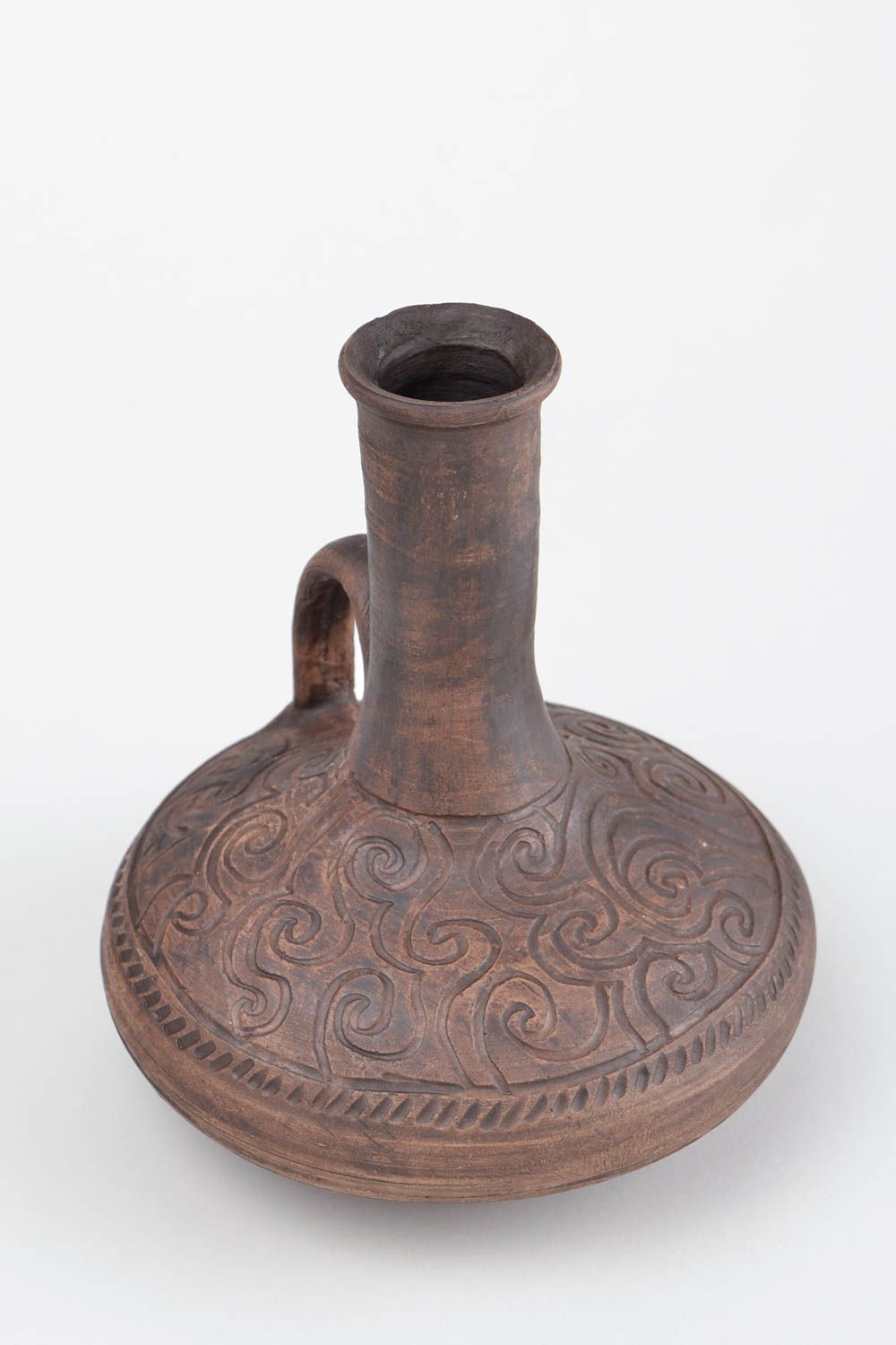 Botella de cerámica marrón hecha a mano para decorar la casa regalo original foto 4