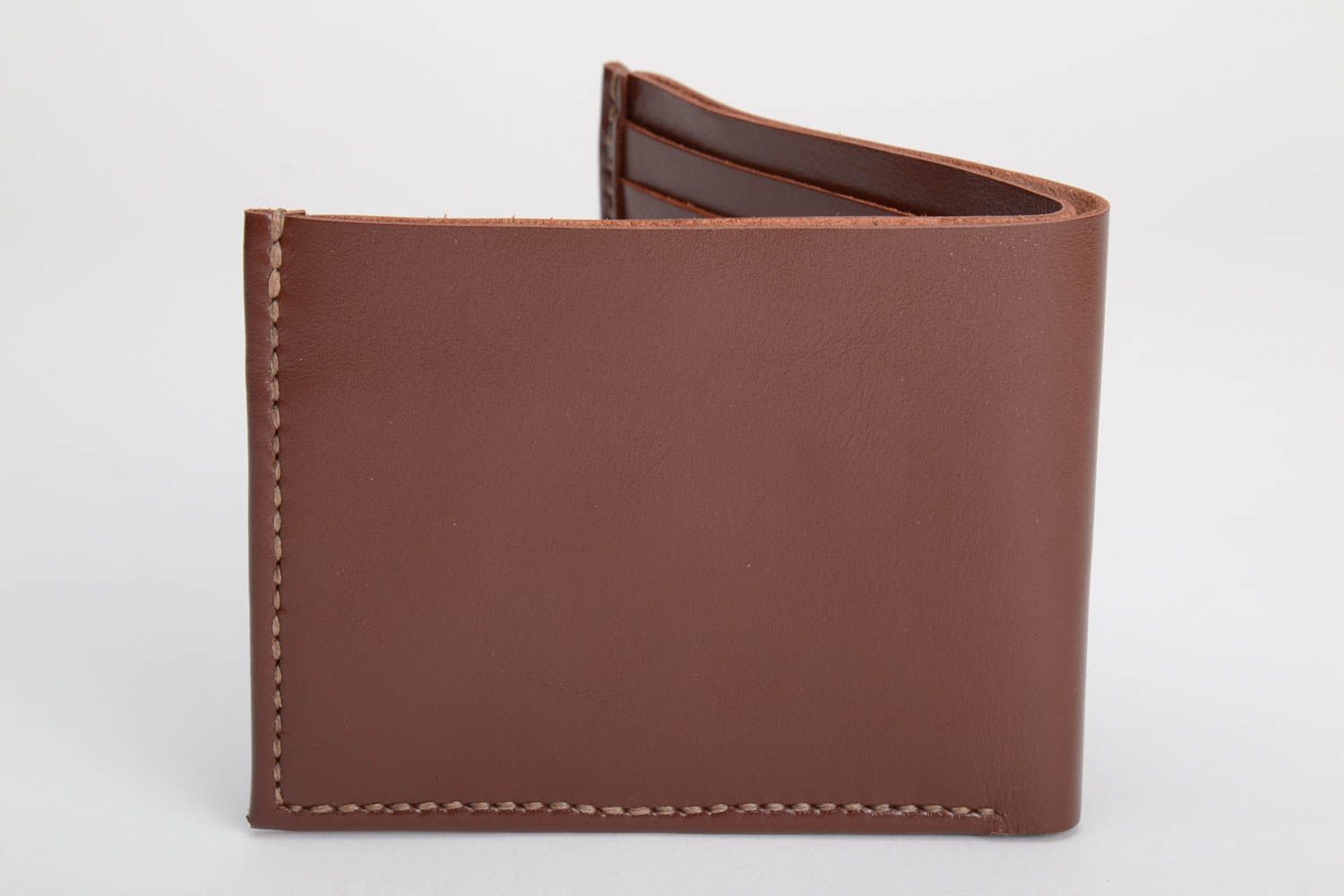 Beautiful brown handmade designer genuine leather wallet for men photo 5