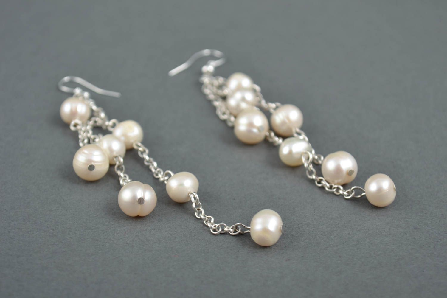 Dangling earrings handmade pearl jewelry long earrings fashion accessories photo 4
