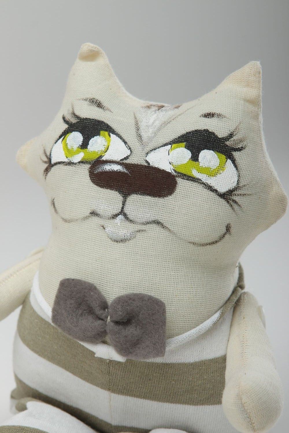 Juguete artesanal regalo para niño juguete original de tela Gato bonito  foto 5