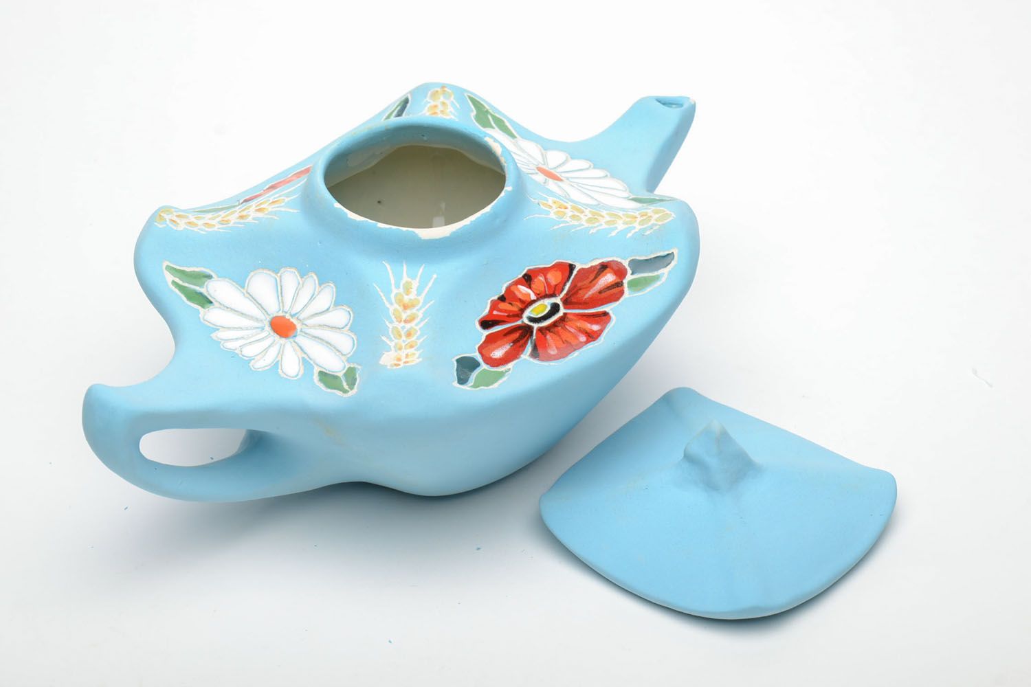 Homemade ceramic teapot Beautiful photo 4