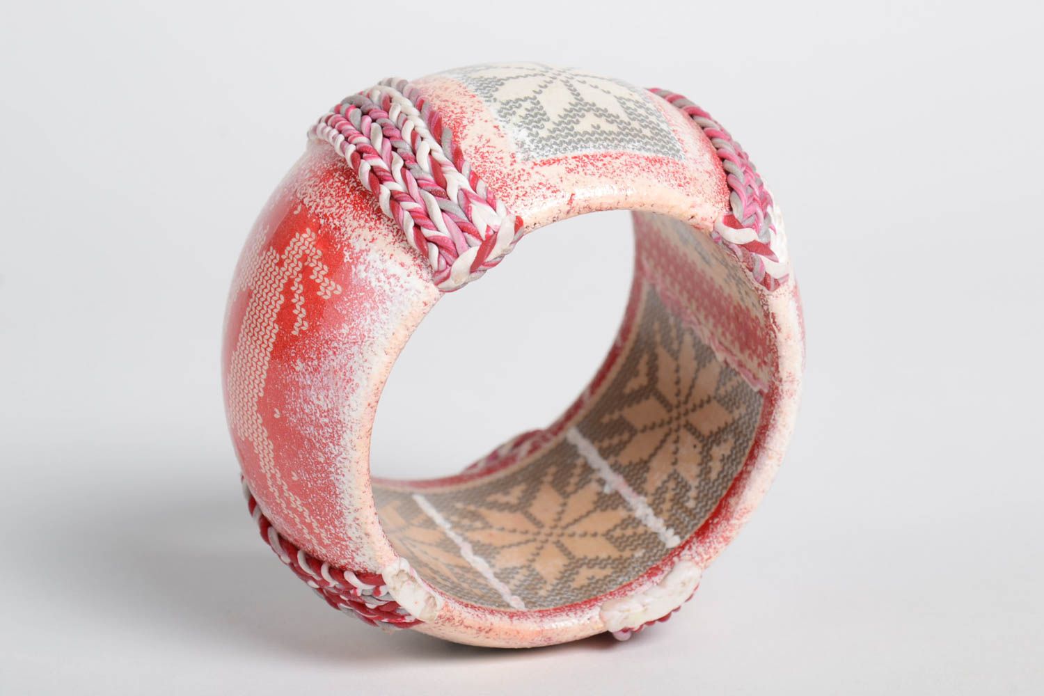 Handmade decoupage bracelet designer plastic jewelry polymer clay bracelet photo 4