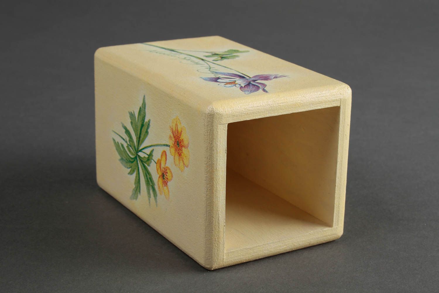 Portalápices de madera hecho a mano caja decorativa útil para papelería foto 5
