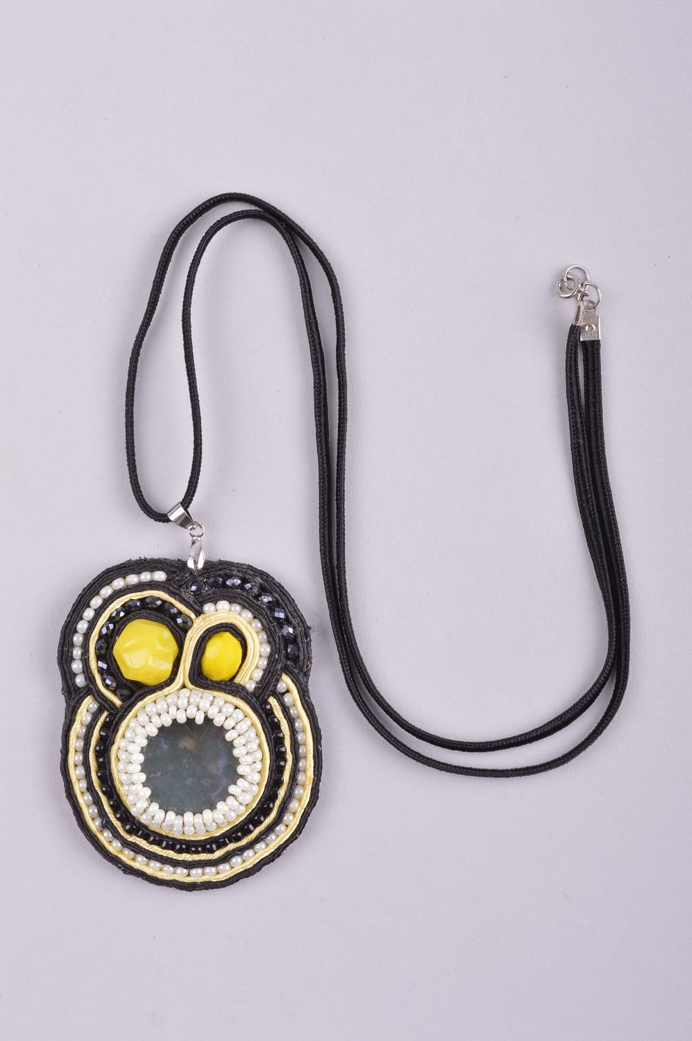 Unusual handmade textile necklace soutache jewelry designs gifts for her photo 2
