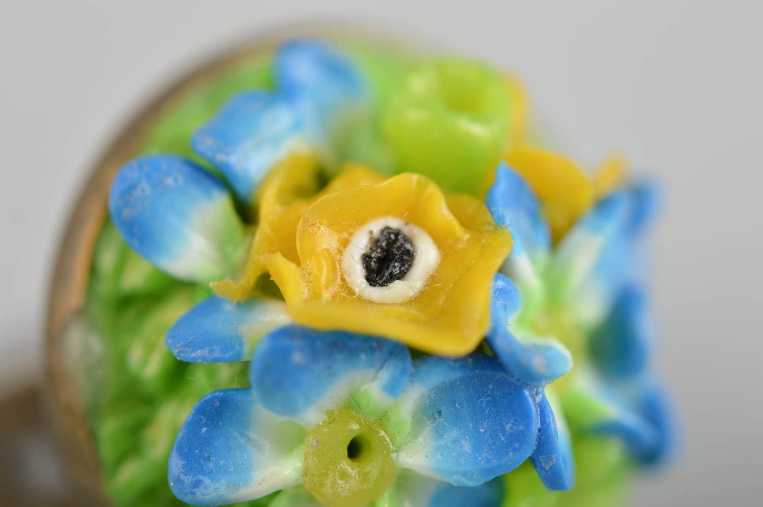Unusual handmade ring plastic flower ring costume jewelry designs gift ideas photo 5