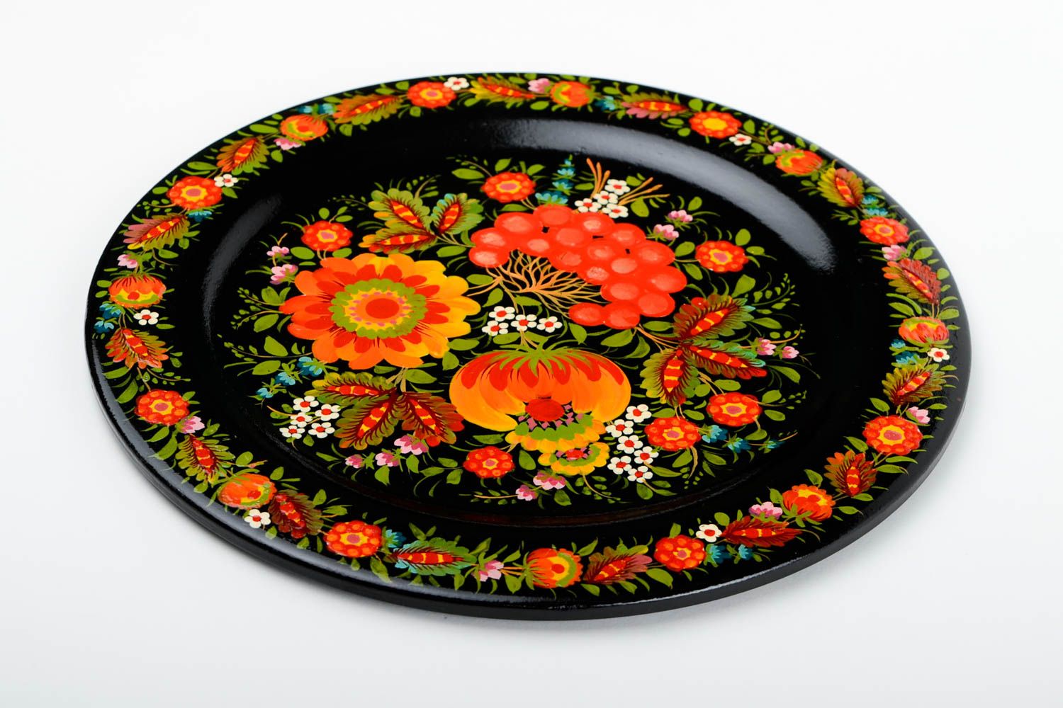 Декор для дома ручной работы подарочная тарелка с росписью деревянная посуда фото 3