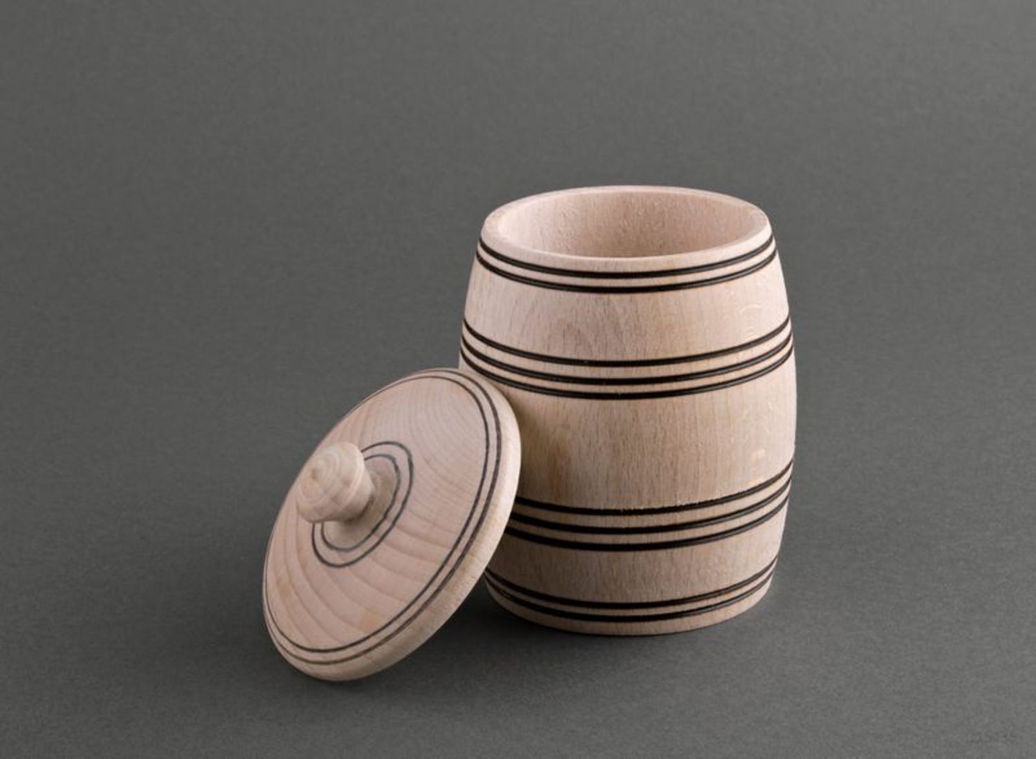 Wooden pot for species with lid photo 3
