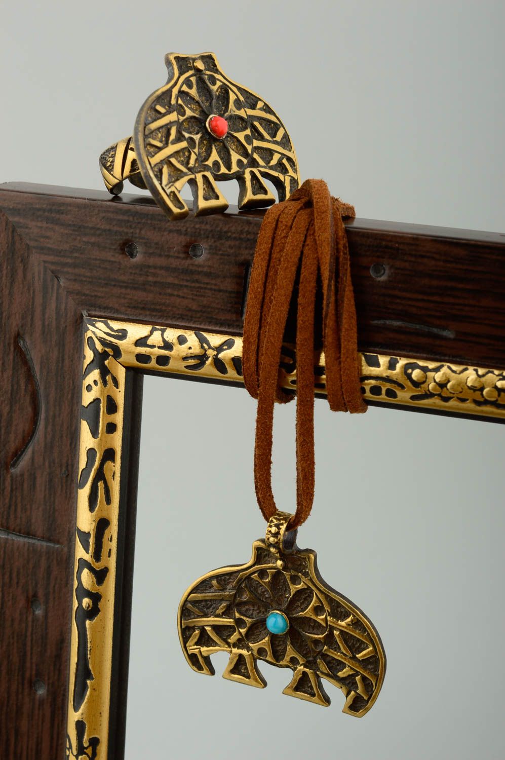 Handmade Schmuck Set Ring Damen Halsketten Anhänger Bronze Schmucke einmalig foto 1