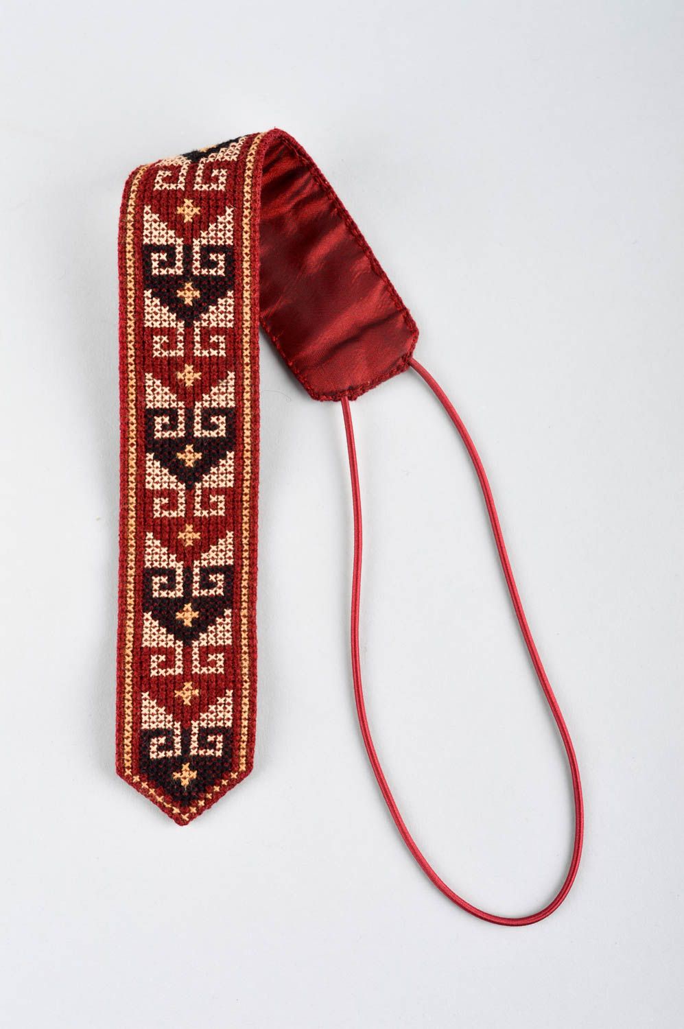 Beautiful handmade fabric tie modern embroidery elegant tie unisex gift ideas photo 5