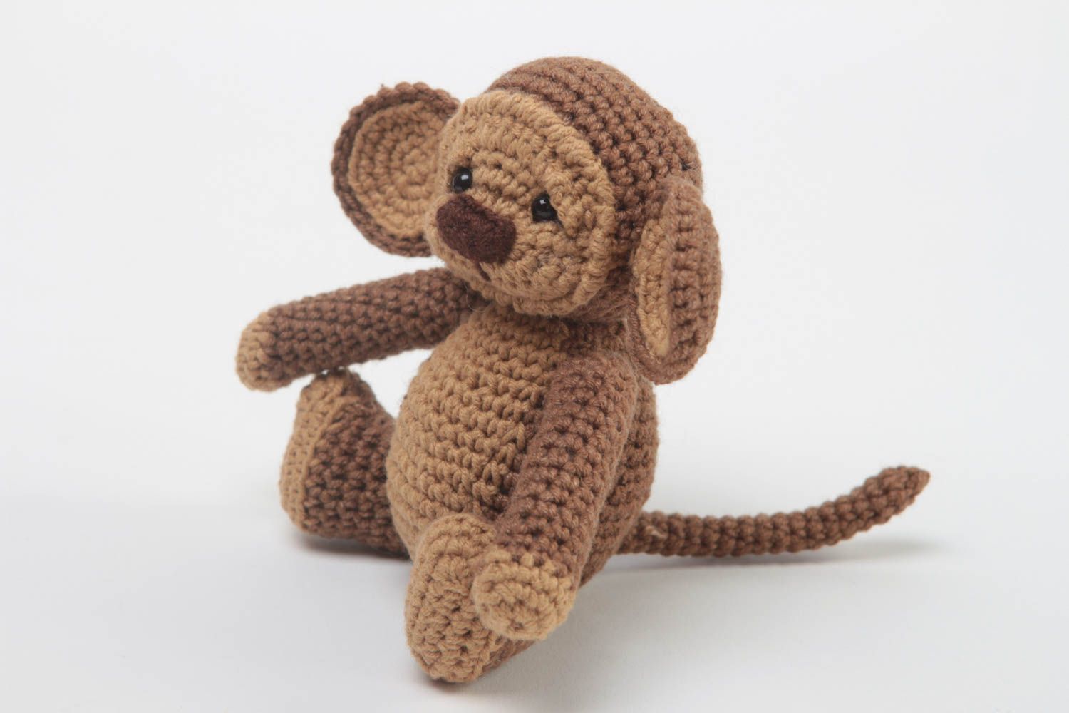 Handmade Plüschtier Affe Stoff Tier Kleinkinder Spielzeug Spielzeug Affe braun foto 2