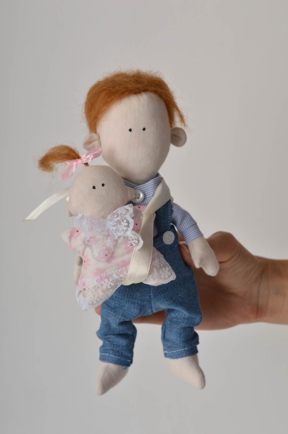 Handmade doll designer doll for baby unusual gift for baby nursery decor photo 5